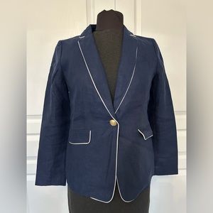 Talbots Linen Navy Blazer size 2